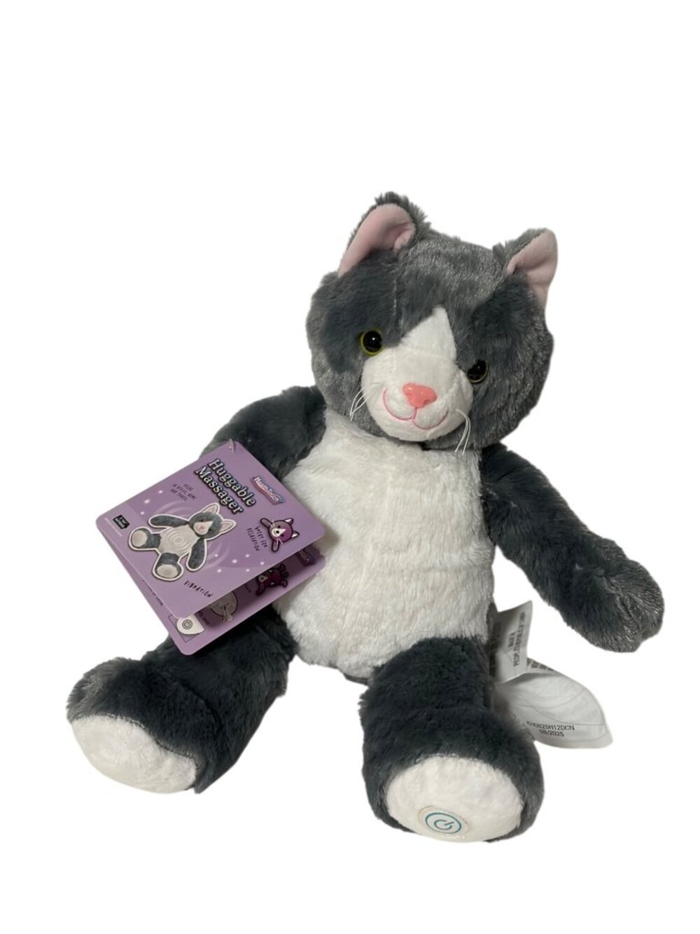 New Health Touch Huggable Massag Gray Cat Kitten Kitty Plush Stuffed Animal Doll